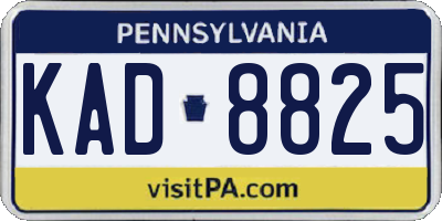 PA license plate KAD8825