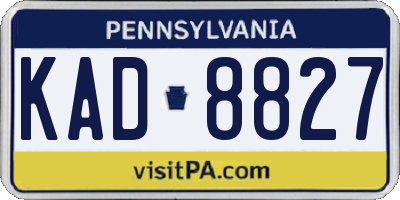 PA license plate KAD8827