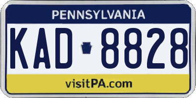 PA license plate KAD8828