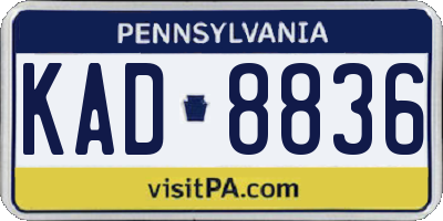 PA license plate KAD8836