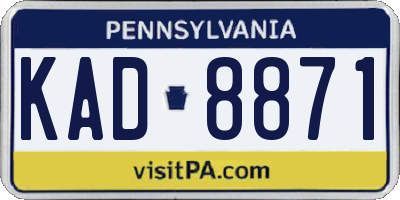 PA license plate KAD8871