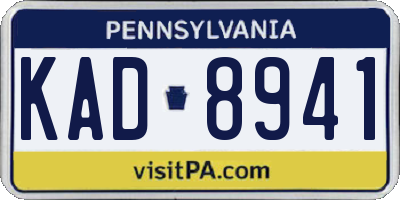PA license plate KAD8941