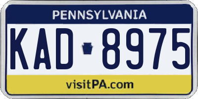 PA license plate KAD8975