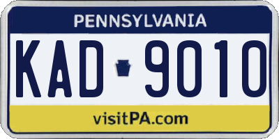PA license plate KAD9010