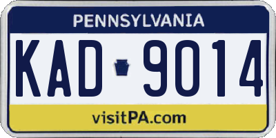 PA license plate KAD9014