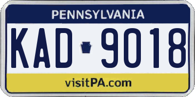 PA license plate KAD9018