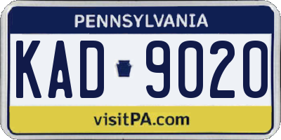 PA license plate KAD9020