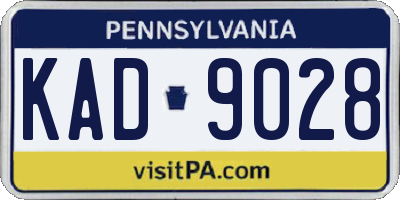 PA license plate KAD9028
