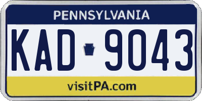 PA license plate KAD9043