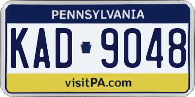PA license plate KAD9048