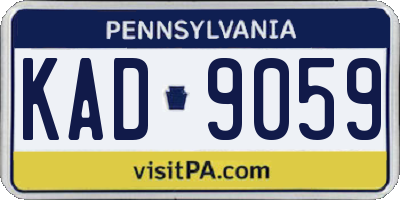 PA license plate KAD9059