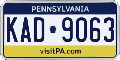PA license plate KAD9063
