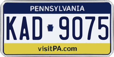 PA license plate KAD9075