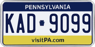 PA license plate KAD9099