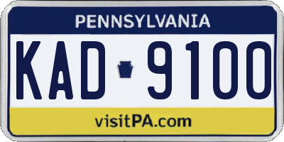PA license plate KAD9100