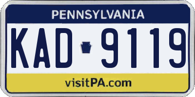 PA license plate KAD9119