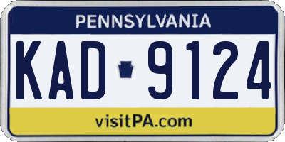 PA license plate KAD9124