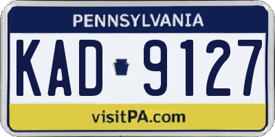 PA license plate KAD9127
