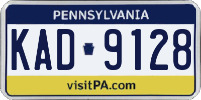 PA license plate KAD9128