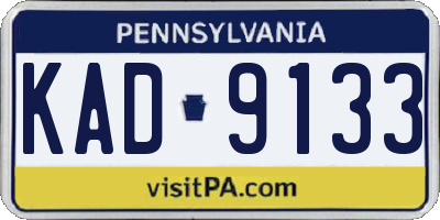 PA license plate KAD9133