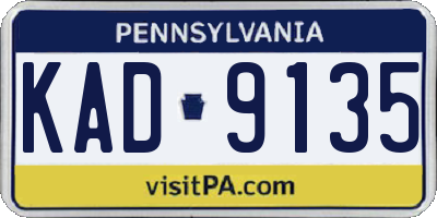 PA license plate KAD9135