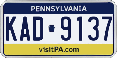 PA license plate KAD9137