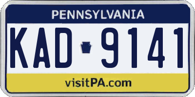 PA license plate KAD9141