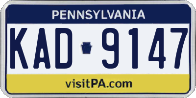 PA license plate KAD9147