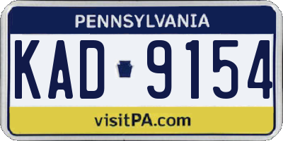 PA license plate KAD9154