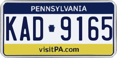 PA license plate KAD9165