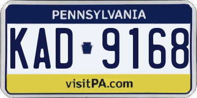 PA license plate KAD9168