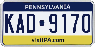 PA license plate KAD9170