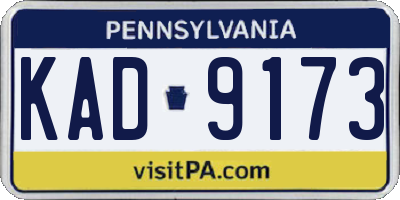 PA license plate KAD9173