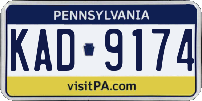 PA license plate KAD9174
