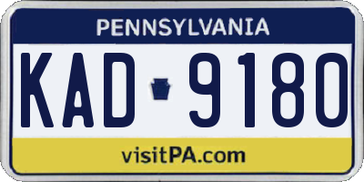 PA license plate KAD9180
