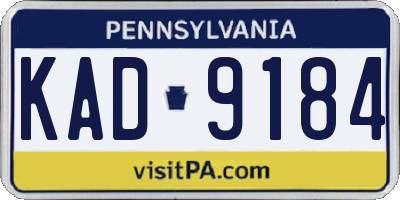 PA license plate KAD9184