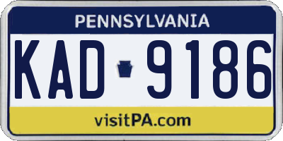 PA license plate KAD9186