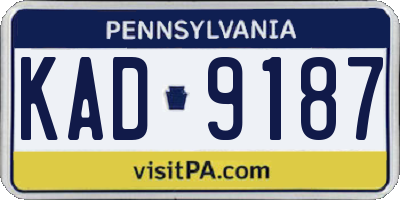 PA license plate KAD9187
