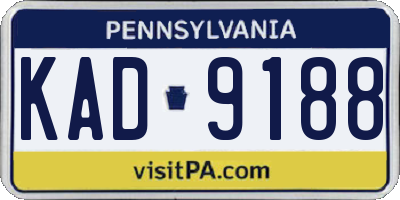 PA license plate KAD9188
