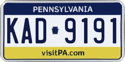 PA license plate KAD9191