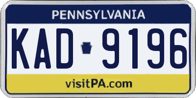 PA license plate KAD9196