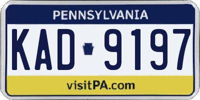 PA license plate KAD9197