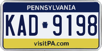 PA license plate KAD9198