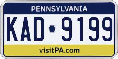 PA license plate KAD9199