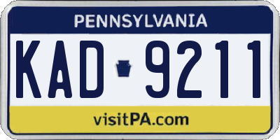PA license plate KAD9211