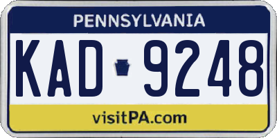 PA license plate KAD9248