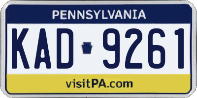 PA license plate KAD9261