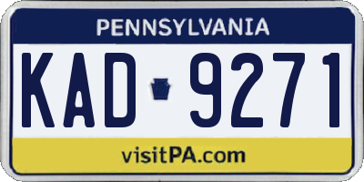 PA license plate KAD9271