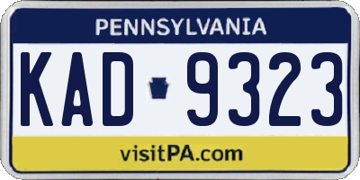 PA license plate KAD9323