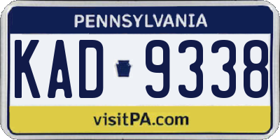 PA license plate KAD9338